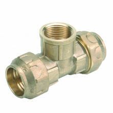 Te latón mixta rosca hembra 1-2”- ø20mm tubería PE Te latón brida ø90mm tubería PE