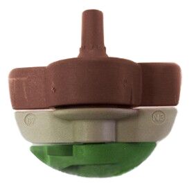 Boquilla microaspersor SPINNET 160l-h conex. macho marrón-verde Microaspersor AQUASMART 2002 naranja boq. gris 28l/h