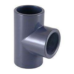 Te PVC mixta ø32mm – rosca hembra 1” PN10 Te PVC reducida mixta ø63mm - rosca hembra 1'' PN10