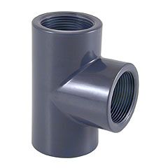 Te PVC rosca hembra 2” PN10 Te PVC reducida mixta ø63mm - rosca hembra 1'' PN10