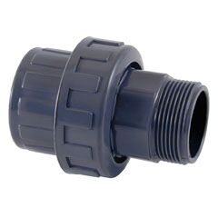 Enlace 3 piezas PVC ø20mm – rosca macho 1-2” PN10 Enlace 3 piezas PVC ø110mm - rosca macho 4'' PN10
