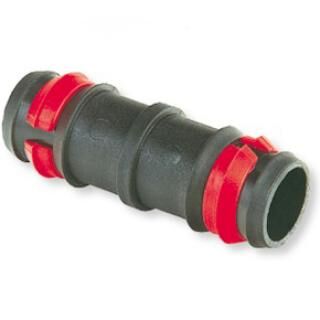 Manguito empalme seguridad ø16mm anillas rojas tubería PE Manguito empalme seguridad ø16mm acetal marrón tubería PE