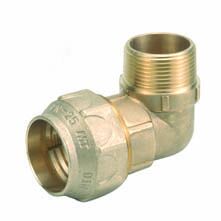 Codo latón mixto 90º rosca macho 2”- ø63mm tubería PE Codo latón mural mixto 90º rosca hembra 1''- ø32mm tubería PE