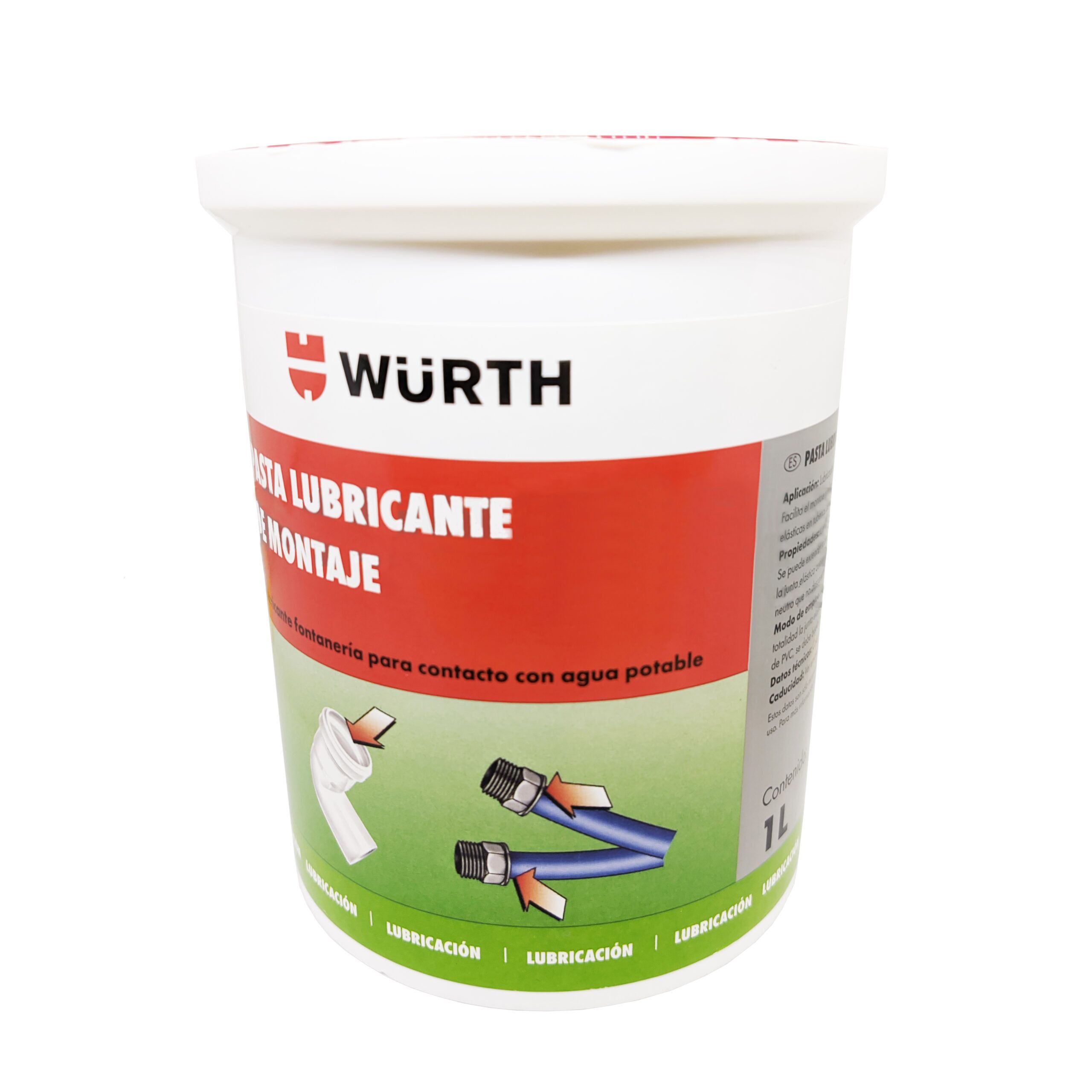 Lubricante juntas elásticas PVC y PE 1 litro WURTH Lubricante juntas elásticas PVC y PE 1 litro WURTH