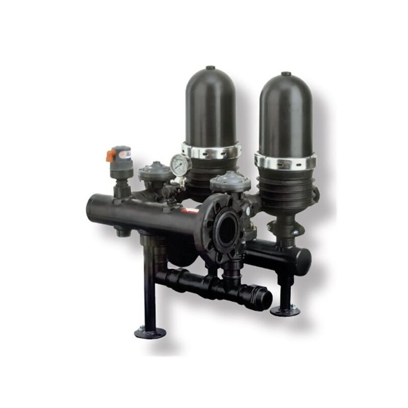 Filtro anillas automático 2” batería PP 2 uds. SKS 2”S-CD 120 mesh Equipo filtrado anillas autolimpiante 3" batería 2 uds. CON unidad de control