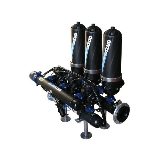 Filtro anillas automático 3” AZUD HELIX AUTOMATIC bat 3uds. Equipo filtrado anillas autolimpiante 3" batería 2 uds. CON unidad de control