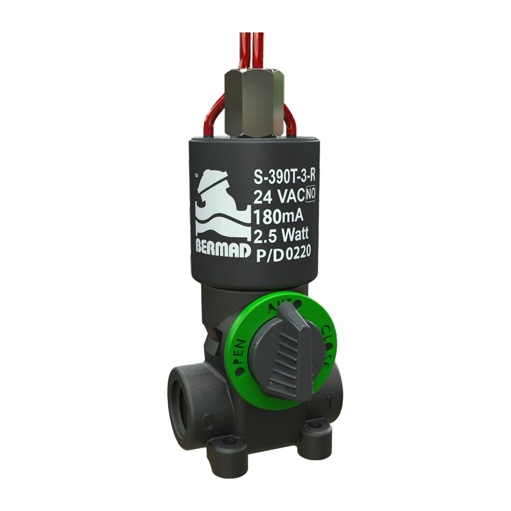 Solenoide S-390T-3W BERMAD 24V AC 3 vías 2 hilos N.O Solenoide S-390T-3W BERMAD 24V AC 3 vías 2 hilos N.O.