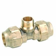 Te latón mixto 90º rosca macho 1”- ø32mm tubería PE Te latón brida ø90mm tubería PE