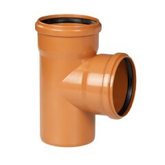 Te PVC 87º 30′ saneamiento ø315mm M-H teja Te PVC 87º 30' saneamiento ø250mm M-H teja