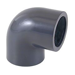Codo PVC 90º rosca hembra 1.1-4 PN10 Codo PVC 45º mixto ø20mm - rosca hembra 1/2'' PN10