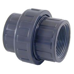 Enlace 3 piezas PVC rosca hembra 1” PN10 Enlace 3 piezas PVC ø110mm - rosca macho 4'' PN10