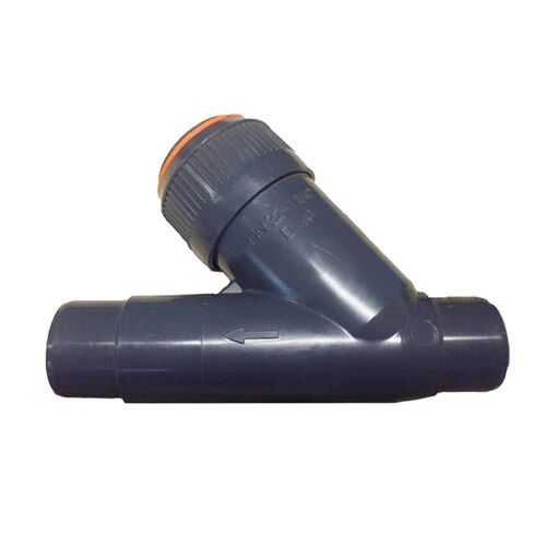 Filtro malla inclinado PVC ø32mm rosca macho 1.14” Tubo fundición dúctil K7 ø450mm saneamiento