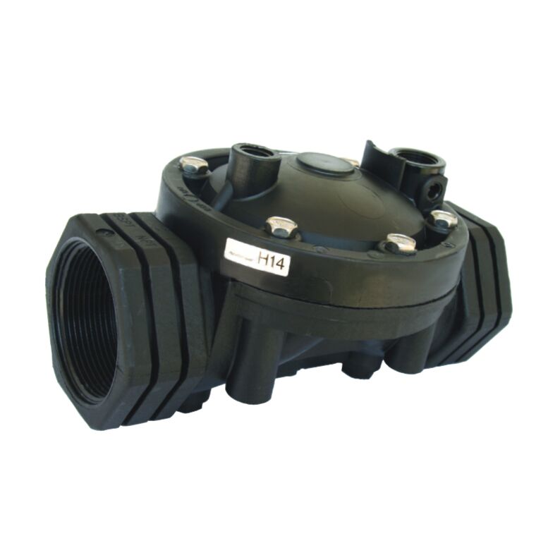 Válvula hidráulica plástico 2.12” GAL PN10 Válvula control hidráulica cámara doble IR-100-DC R.H. 1.1/2"