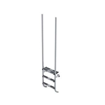 Escalera piscina Elegance Inox 3 peldaños + 1 seguridad R45783 Salida piscina anclaje exterior con pletinas R:07781
